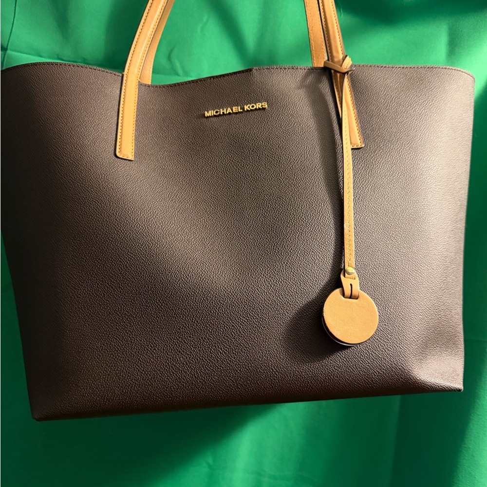Michael Kors- Brown Tote Bag with Tan Accents